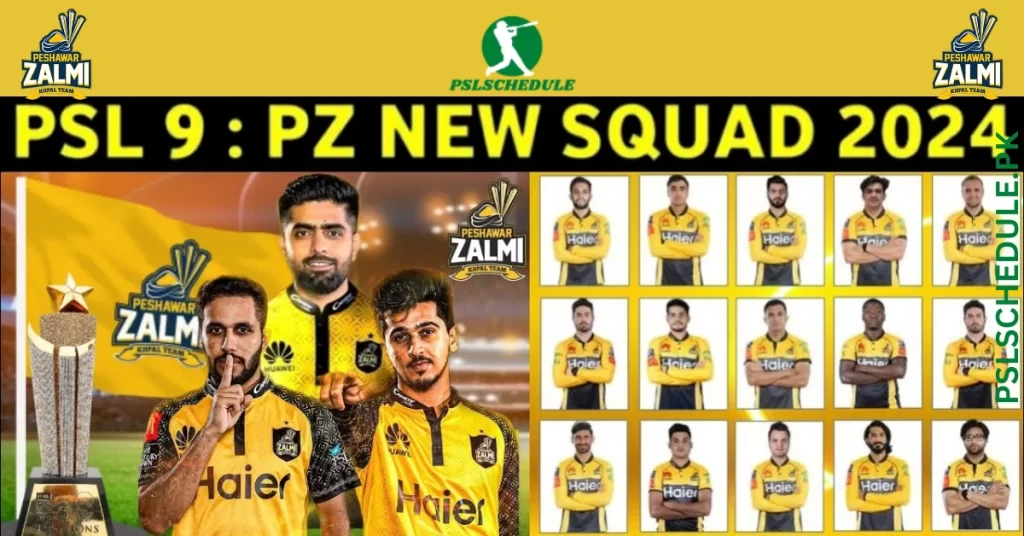 Peshawar Zalmi Complete Squad for PSL 9